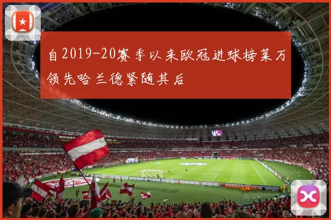 自2019-20赛季以来欧冠进球榜莱万领先哈兰德紧随其后